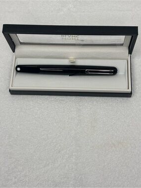 Montblanc Black Fountain Pen with Silver Accents